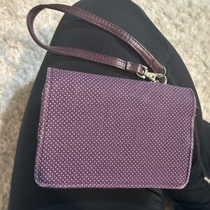 Thirty-One Polka Dot Wristlet Clutch - Plum
